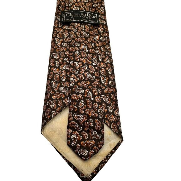 Christian Dior Vintage Retro Silk Geometric Slim Tie - Picture 4 of 8